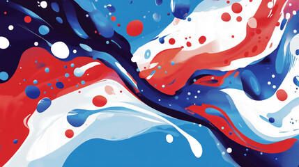 Wall Mural - Colorful background with dots, Colorful splashes and shapes in vibrant hues against a white background.