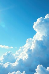 Wall Mural - fluffy white clouds drift lazily in the blue atmosphere, blue, gentle