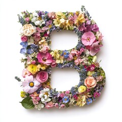 Wall Mural - Letter B Flowers Wall Decor