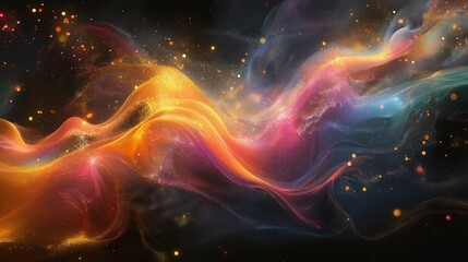 Wall Mural - A colorful, swirling galaxy of stars and dust