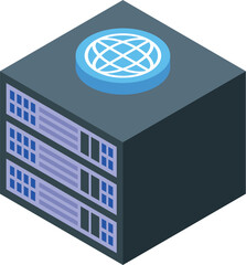 Wall Mural - server rack with globe symbol representing global network connectivity, ensuring seamless data flow 