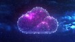 © zulie - Abstract glowing cloud network symbol in space.