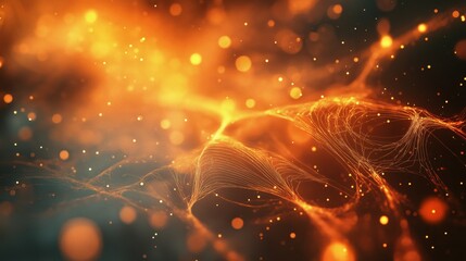 Wall Mural - a blurry orange and black image with a lot of dots