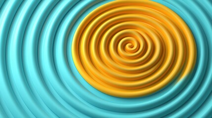 Wall Mural - vibrant circular patterns with spirals in blue and orange tones creating an eye-catching modern desi