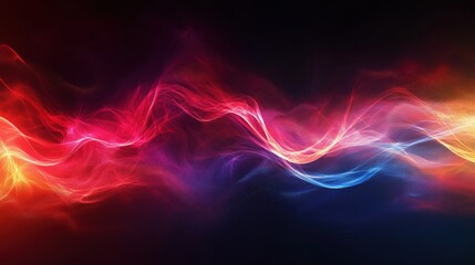 Wall Mural - A colorful wave of light with red, blue, and yellow colors