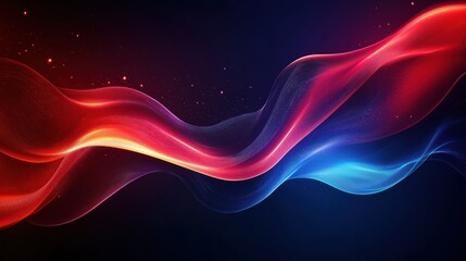 Wall Mural - A red and blue wave with a lot of sparkles