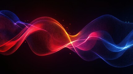 Wall Mural - A colorful wave of light with red and blue colors