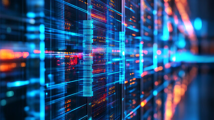 abstract background with neon lights, a concept of speed and data transfer, a cyber technology wallp
