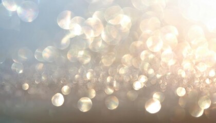 Poster - soft golden bokeh background with shimmering blurred light circles for festive design, holiday decor, or elegant graphic accents