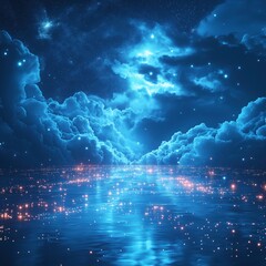 Wall Mural - A beautiful blue sky with a large cloud in the middle