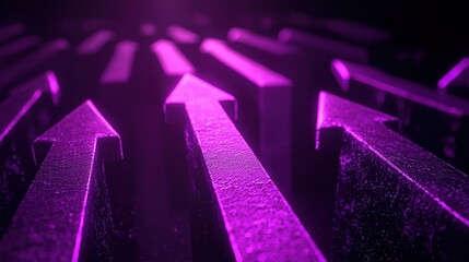 Wall Mural - abstract purple arrow background with dynamic light and textured surface for modern design projects