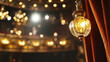 © Somporn Na Ubon - stunning theater interior featuring vintage chandelier, warm lighting, and elegant curtains, creating captivating atmosphere