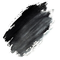 Wall Mural - An abstract image featuring a grayscale brush stroke with a textured appearance against a black background.