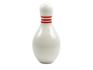 Isolated White Bowling Pin Close-up