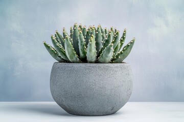 Cactus in a ceramic pot on a white background