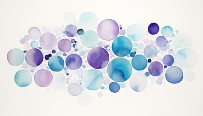 Wall Mural - blue purple water drops watercolor