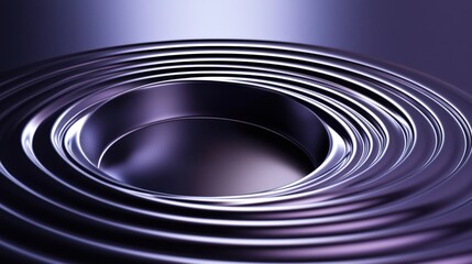 Sticker - abstract purple circular pattern with smooth ripples and center hole in a minimalist modern design a