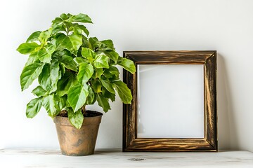 Wall Mural - Rustic Plant and Frame Display