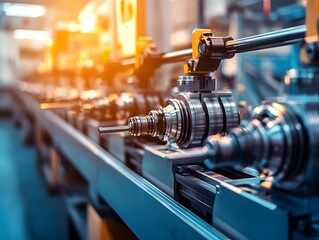 Leinwandbilder - High Precision Machinery Components in a Modern Industrial Manufacturing Facility Showcasing Advanced Technology and Quality Control Processes