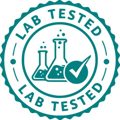 Lab tested round vector badge icon design
