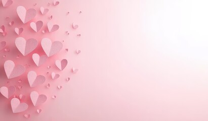 Wall Mural - Pink Glitter Hearts Background for Valentines Day