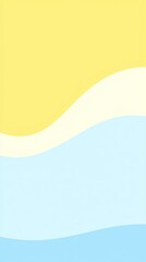 Wavy layers of yellow, white, and two shades of blue create a vibrant abstract background design, showcasing smooth curves and fluid shapes in a dynamic composition