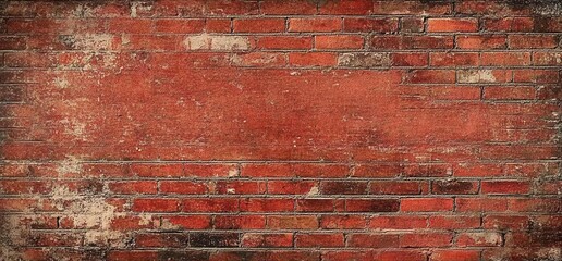 Aufkleber - Red Brick Wall Texture Background, Aged Grunge Masonry Surface for Design