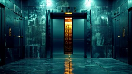 Wall Mural - video of gold bars in a safe: great for financial and investment presentations, and for advertising 