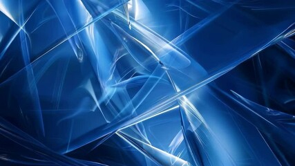 Wall Mural - this abstract video with geometric shapes and light effects on a blue background can be used as a ba