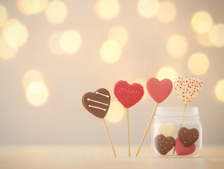 Wall Mural -  valentine's day chocolate lollipops