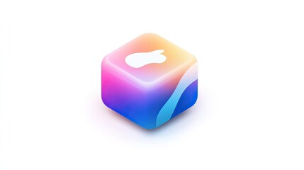 Colorful cube app icon on white background