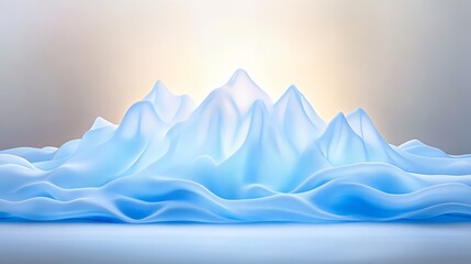 breathtaking panorama of a majestic snowcapped blue mountain peak under clear sky