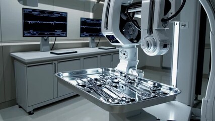 Poster - High-tech surgical instruments and monitoring systems in a modern medical facility