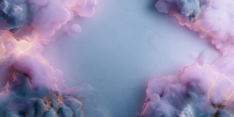 Wall Mural - A purple cloud with a blue background