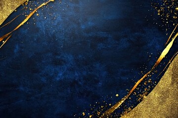 Wall Mural - Golden Christmas Bokeh with Navy Background and Gold Foil