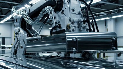 Aufkleber - Advanced robotic arms automate metal assembly in modern manufacturing facility