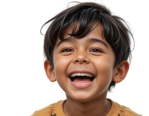 Wall Mural - PNG, Happy boy smiling and laughing, isolated on transparent background