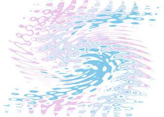 An abstract transparent psychedelic wavy spiral shape design element overlay.