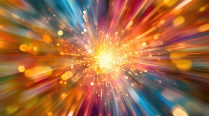 Wall Mural - colorful abstract background with radial blur and bright glowing center creating a sense of motion c