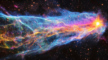 colorful space galaxy with supernova nebula abstract background, showcasing cosmic beauty.illustrati