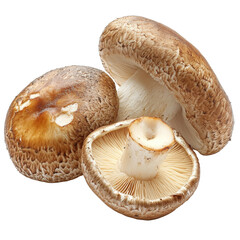 Wall Mural - Fresh shiitake mushrooms isolated on a transparent background perfect for culinary creations and healthy recipes, shiitake isolated on transparent background