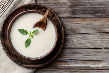 Sticker - Creamy Soup in Wooden Bowl