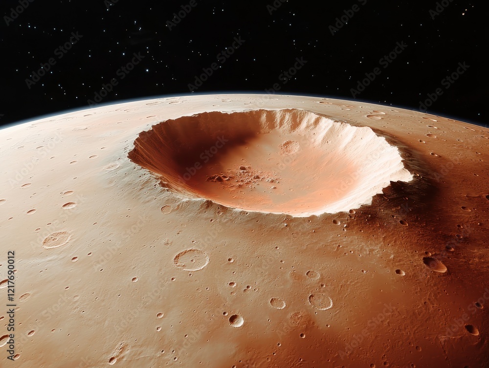 Mars Geologic Features Meteor impact crater on mars space exploration - image cosmic ...