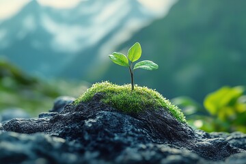 Sticker - Young green plant growing out of the soil