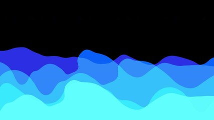 Fototapete - Looped animation blue curves and the waves of the sea range from soft to dark animation background pattern flat design