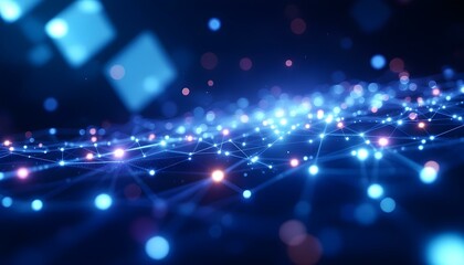 Wall Mural - a futuristic and abstract animation representing a complex computer network create with ai