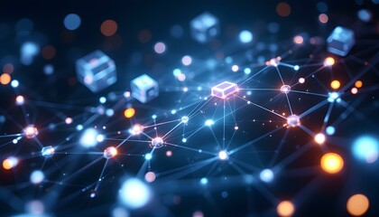 Wall Mural - a futuristic and abstract animation representing a complex network create with ai