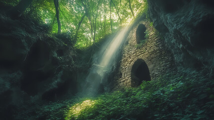 Canvas Print - mysterious hidden alcove