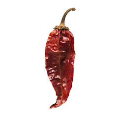 Wall Mural - Dried red chili pepper isolated against a plain transparent background showcasing its vibrant color and texture highlights, Isolated dry red chili pepper