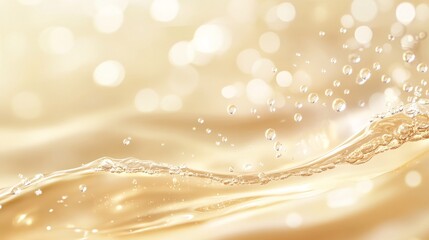 Wall Mural - elegant gold and aqua water splash showcasing fine droplets shimmering in a soft, luminous atmospher